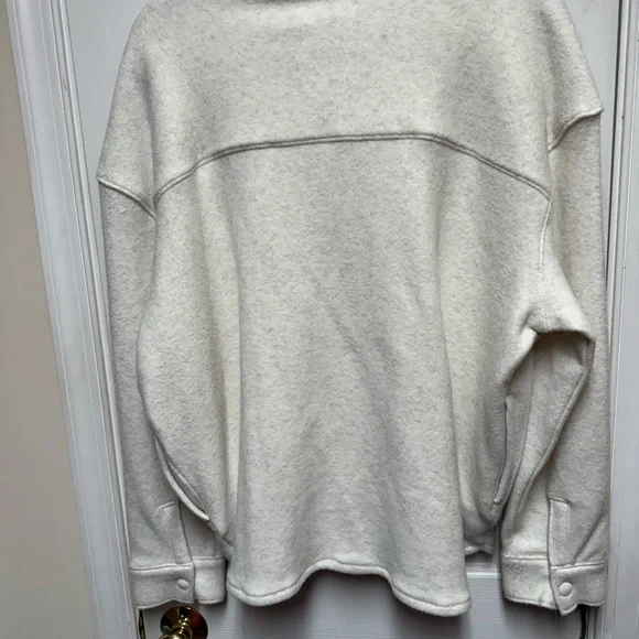 NWT HAVEN Well Within White Wool Fleece Shirt Jacket Cabincore - Picture 6 of 9